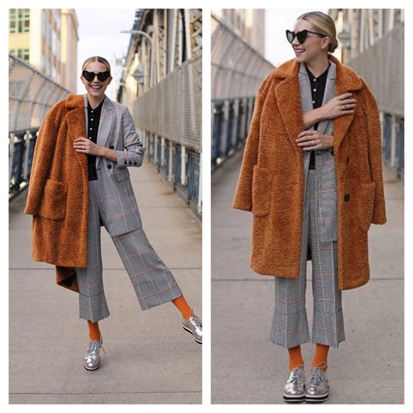 Halogen Jackets & Blazers - HALOGEN x Atlantic-Pacific Cognac Teddy Coat